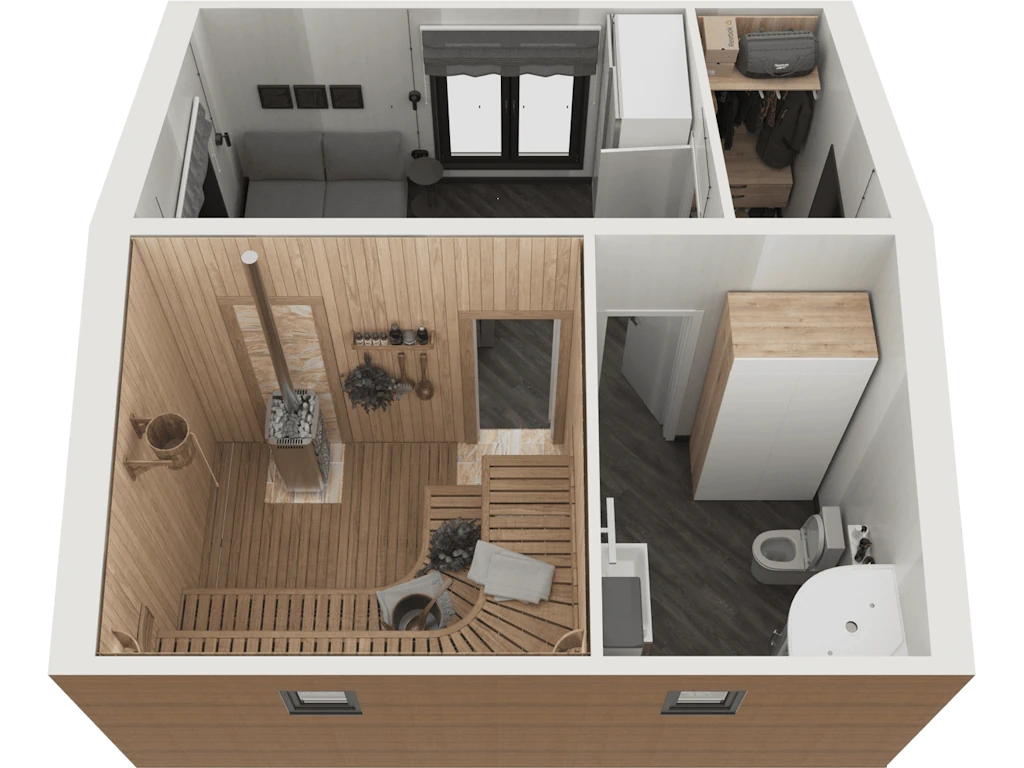 Вид бани сверху