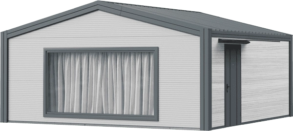 Дом одноэтажный Фахверк в белом цвете