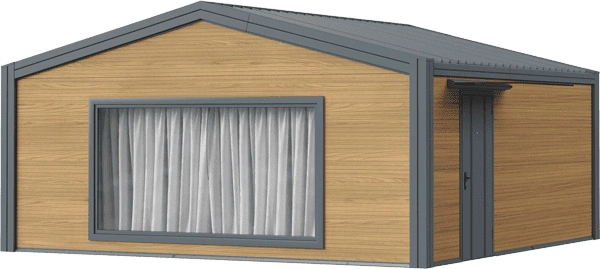 Одноэтажный дом Фахверк в цвете золотой дуб