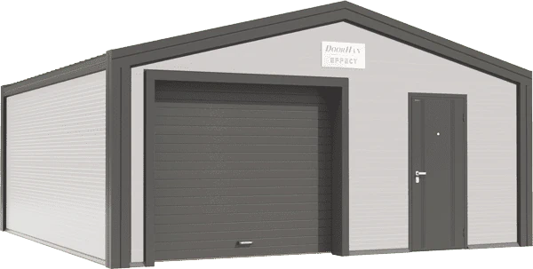 Гараж для одной машины в белом цвете