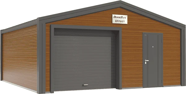 Гараж для одной машины в цвете золотой дуб