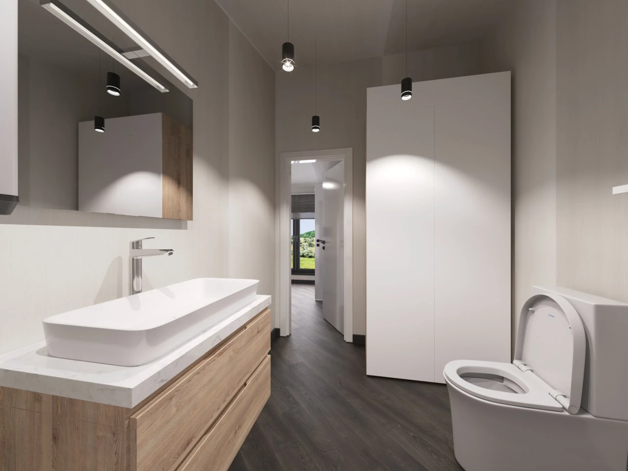 Планировочное решение душевой для бани