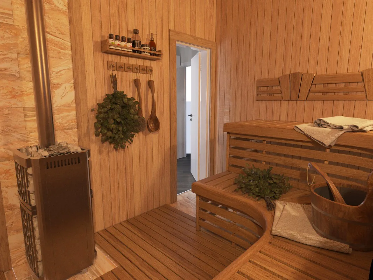 Пример планировочного решения сауны для бани