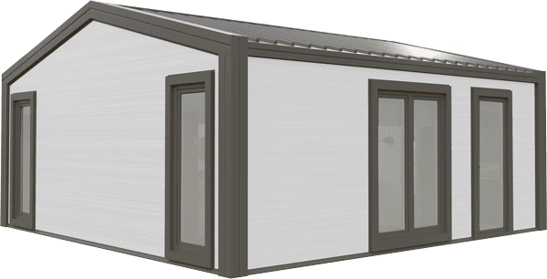 Дом одноэтажный Дуплекс в белом цвете