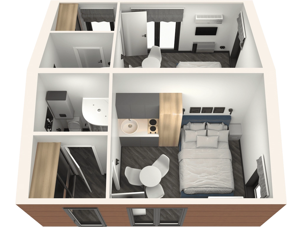 Вид дома на две семьи сверху